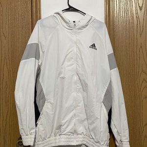 Adidas all white windbreaker